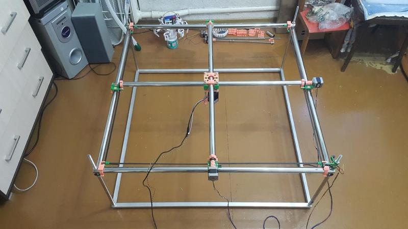 Just Another One Mostly Printed CNC (jaoMPCNC). Laser engraver cutter XY 1m x 1m x 0.5m d25 version.