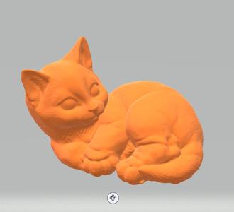 The cat is lying down