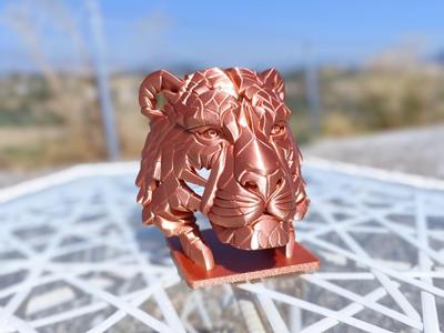 Tiger Stone Head Statue
