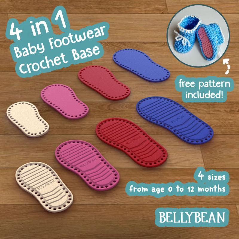 (BUNDLE 4IN1) CROCHET SHOES FOOTWEAR BASE ACCESSORIES | HANDMADE NEEDLEWORK | YARN CRAFT