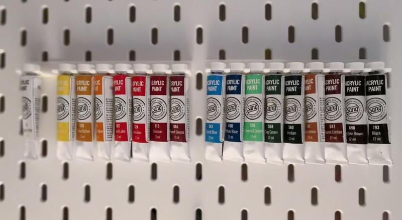 Paint tube holder for IKEA Skadis (Skådis)