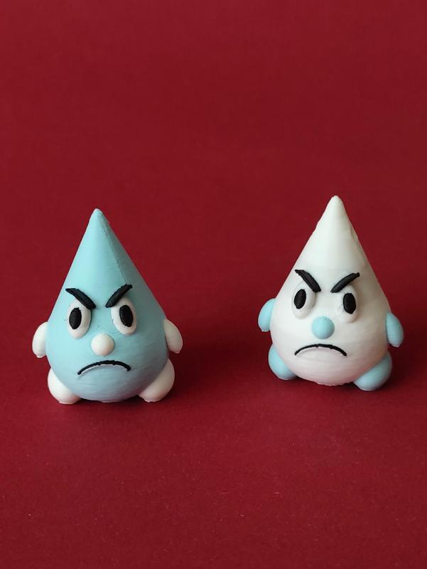 A cute little drop of H₂O.