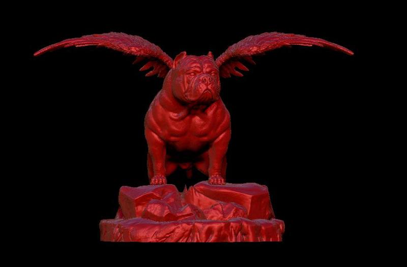 Amican Bully with angel wings