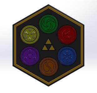 Legend of Zelda Ocarina of Time Medallions (Display and Refrigerator Magnets)