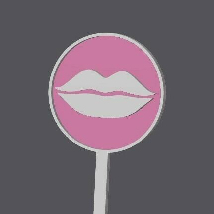 Barbie Mini Cake Topper - lips