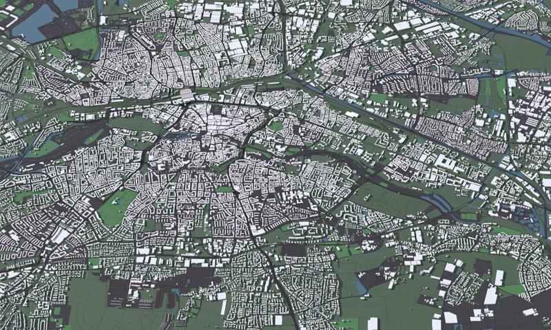 Nuremberg Germany - city and mass buildings