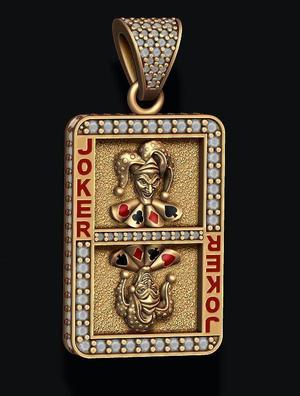Joker playing card pendant 3D print model
