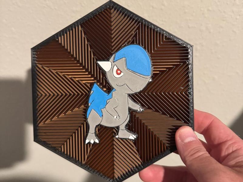 #408 Cranidos Hex Wall Art