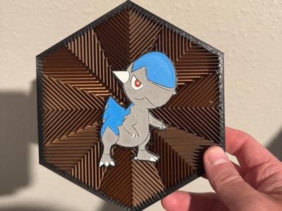 #408 Cranidos Hex Wall Art