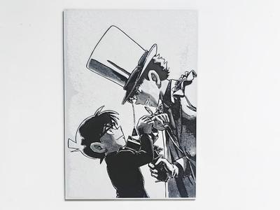 Detective Conan Original Artwork - Conan and Kid - Confrontation