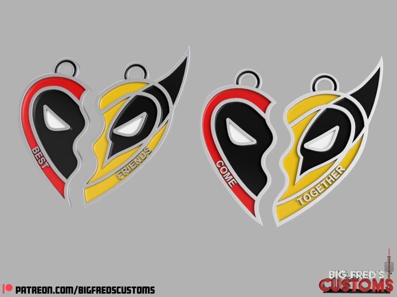 Deadpool and Wolverine Necklace Pendants/ Keychain