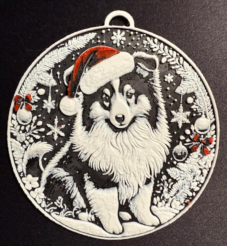 Sheltie puppy Christmas ornament