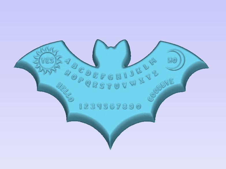 Ouija Board Bat Solid Model for Mold Making Vacuum forming, Silicone mold making Bath Bomb