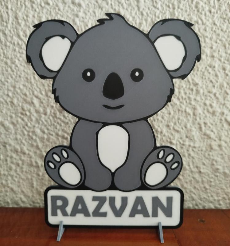 DECORATIVE KOALA SIGN WITH BRACKETS (EDITABLE)