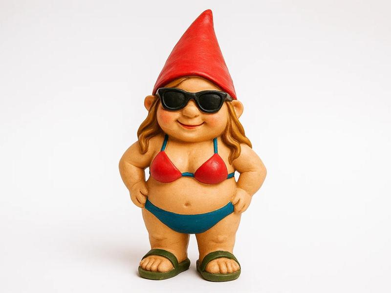 Garden gnome in a bikini