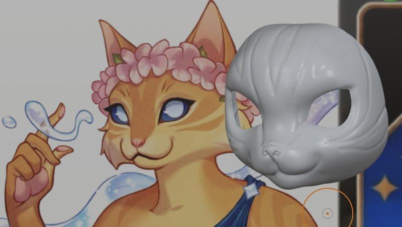 the arcana tarot the star Cat inspired mask for cosplay