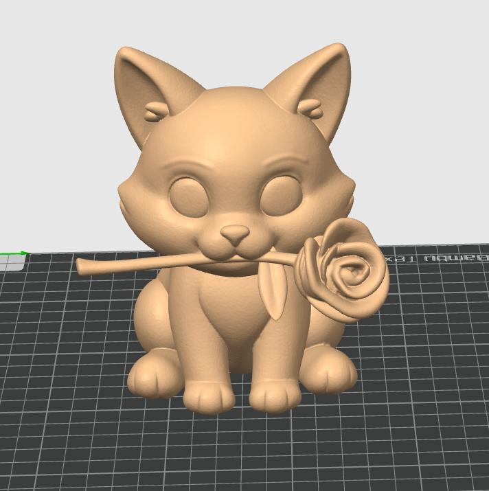 Romantische Katze mit Rose