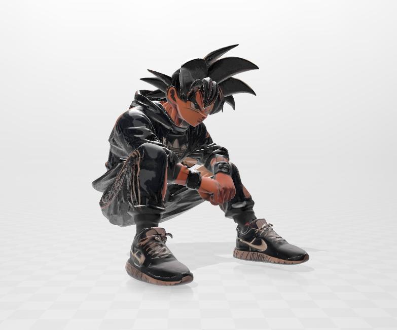 Goku urban style seated
