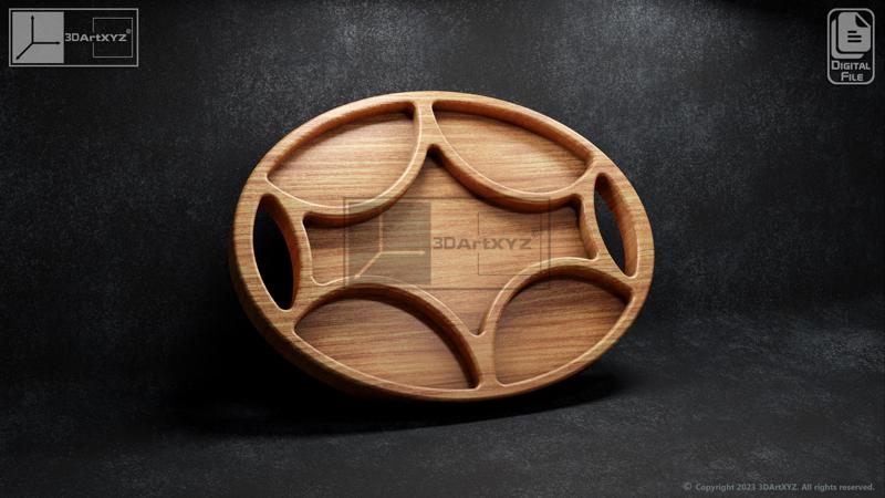 Turtle Shell Tray - CNC Files for Wood (svg, dxf, eps, ai, pdf)