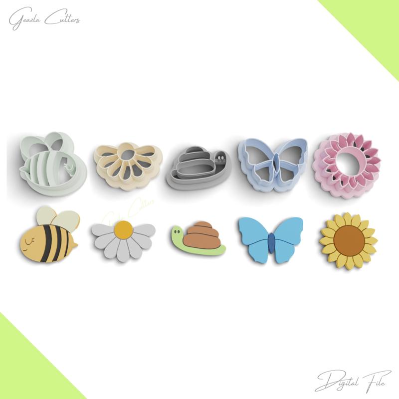BUNDLE / Spring Polymer Clay Cutter Package, 5 Models, 2 Cutter Version, 5 Sizes Included, Digital STL File, No: 1093 bundle