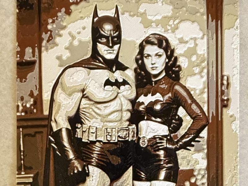 Batman and Batgirl Portrait hueforge