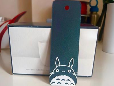 Rounded Totoro bookmark with hole