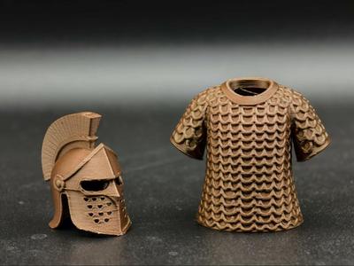 Ancient Knight Armor Suit and Helmet