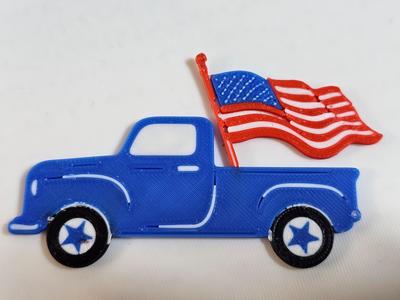 Truck with American Flag