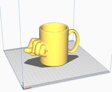 NAH FINGER WITH MUG -NAH Shape Mounted on a Cup - Digital STL File