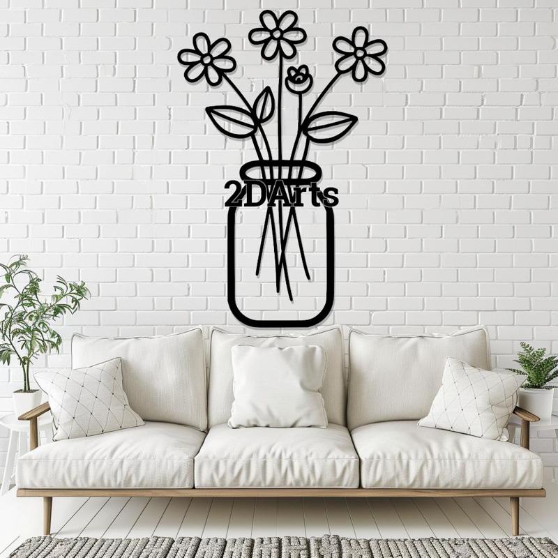 Flowers in Jar 2D Wall Art/Window Art