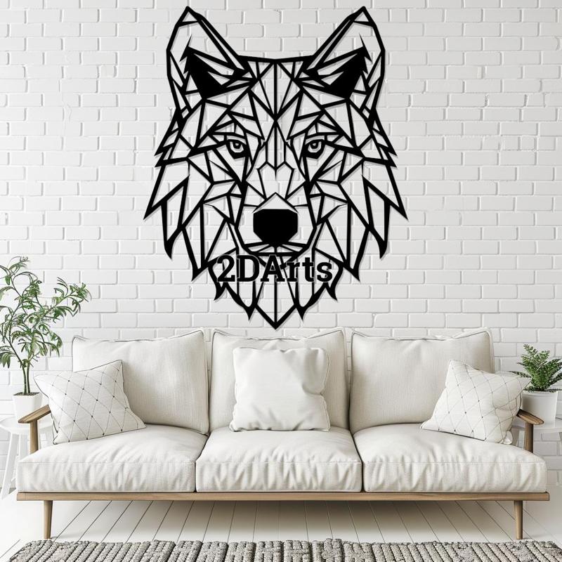 Low Poly Wolf Face 2D Wall Art/Window Art