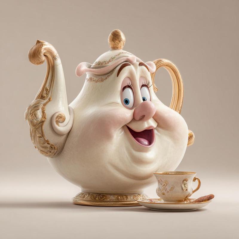 🫖🌹 Mrs. Potts Cheerful – Teatime Chic Collector's Edition (One-Piece STL)
