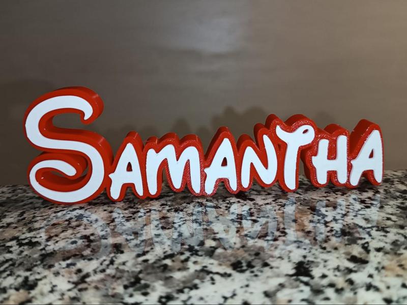Disney Name Sign Samantha Kid Room Wall Decor 3D