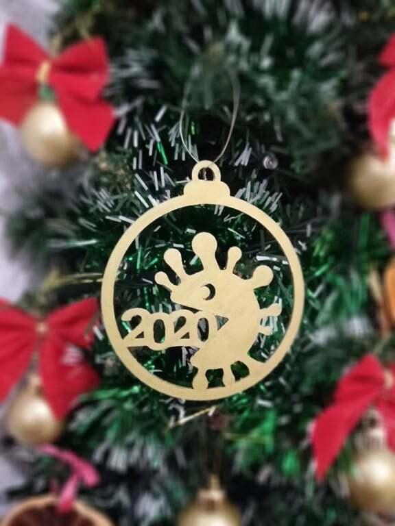 Covid christmas ball tree ornament