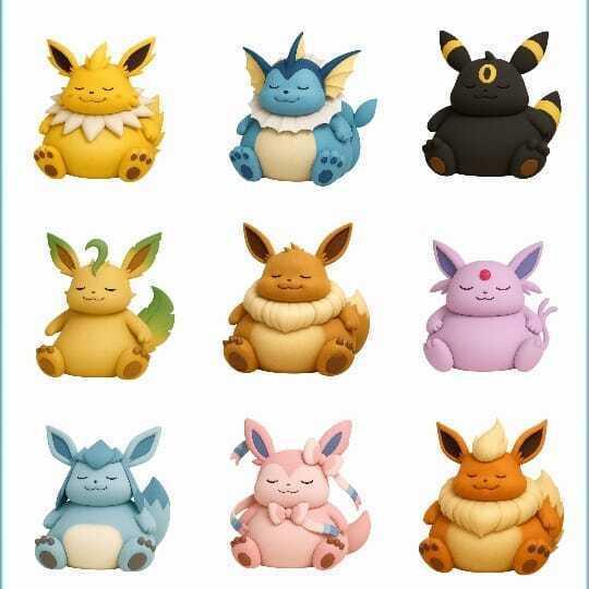 eevee eevolutions chubby complete collection X 9