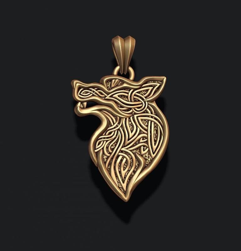 Celtic wolf ornaments pendant 3D print model