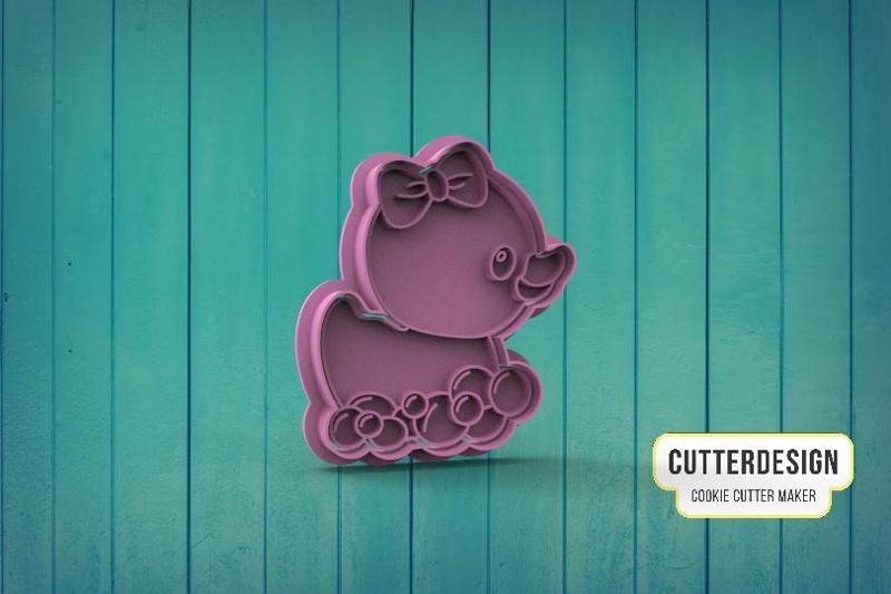 Rubber Girl Duck With Bubbles Cookie Cutter