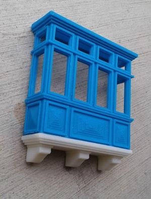 Traditional balcony from Malta. Balcon La Valette Malte