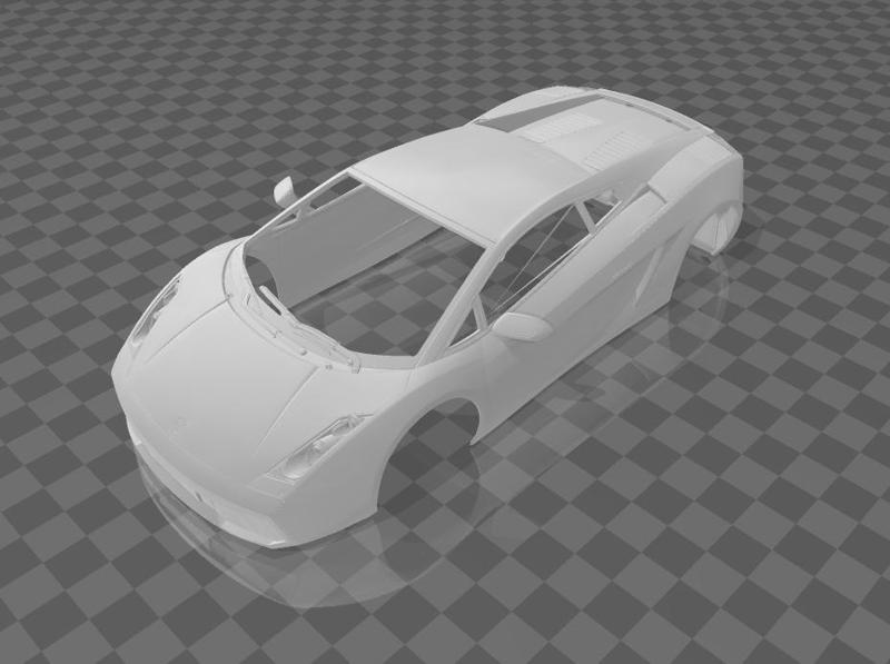 Lamborghini Gallardo 2005 Shell Body – Divided Parts for Easy Printing