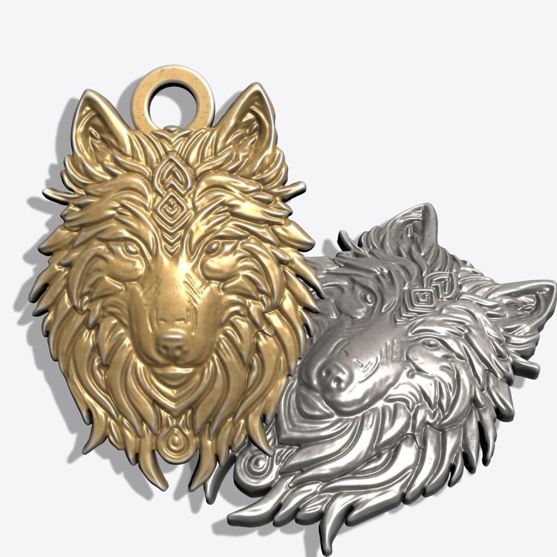 WOLF  HEAD PENDANT