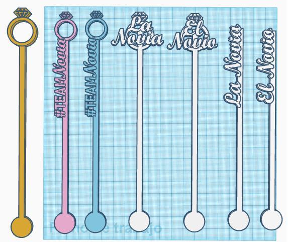 DRINK STIRRERS STIRRERS BRIDE AND GROOM- WEDDING- BACHELOR PARTY