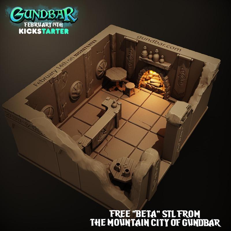 The Mountain City of Gundbar | 3D Printable Terrain *sample room*