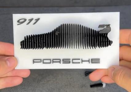 Laminated sculpture Porsche 911 RWB
