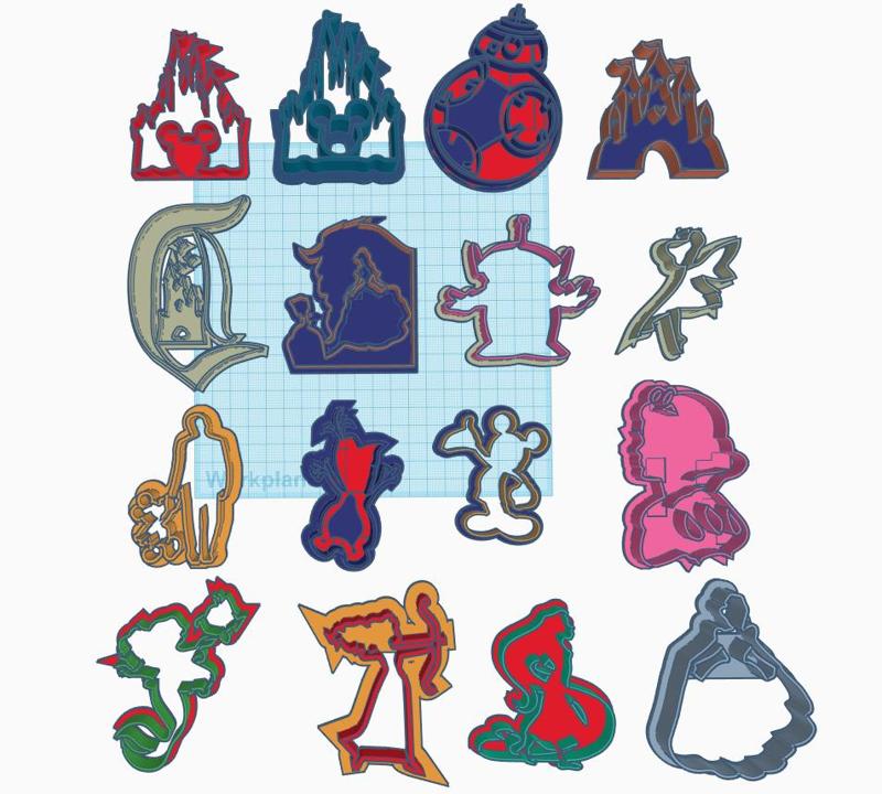 16 Disney cookie/PLAYDOUGH CUTTER'S
