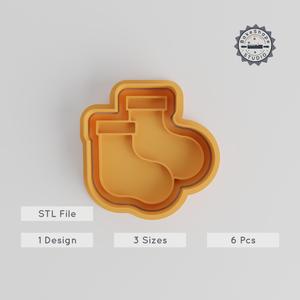 Christmas Stocking Cutter & Stamp Set, Perfect for Cookies & Fondant, Holiday Cooking Tools, 3 Size Options, 6 Piece Collection PRODUCT_4850