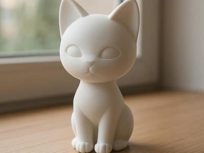 Elegant Cat Figurine 3D Printable Home Decor