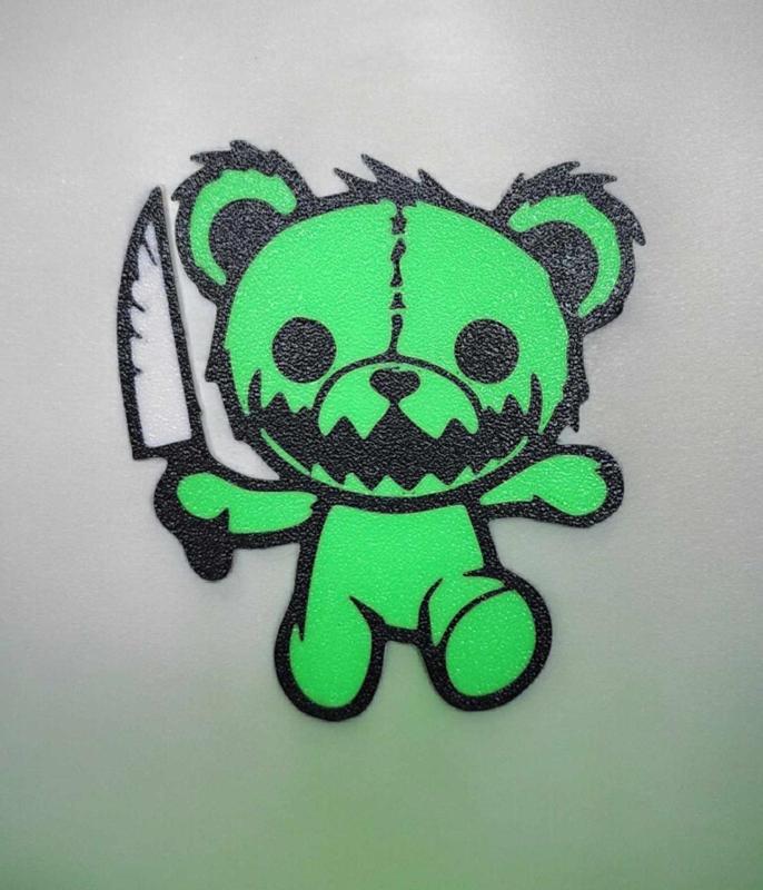 Bear with knife 2D wall art