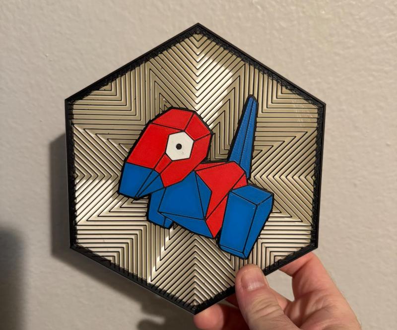 #137 Porygon Hex Wall Art