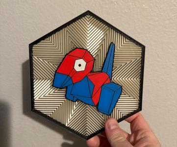 #137 Porygon Hex Wall Art