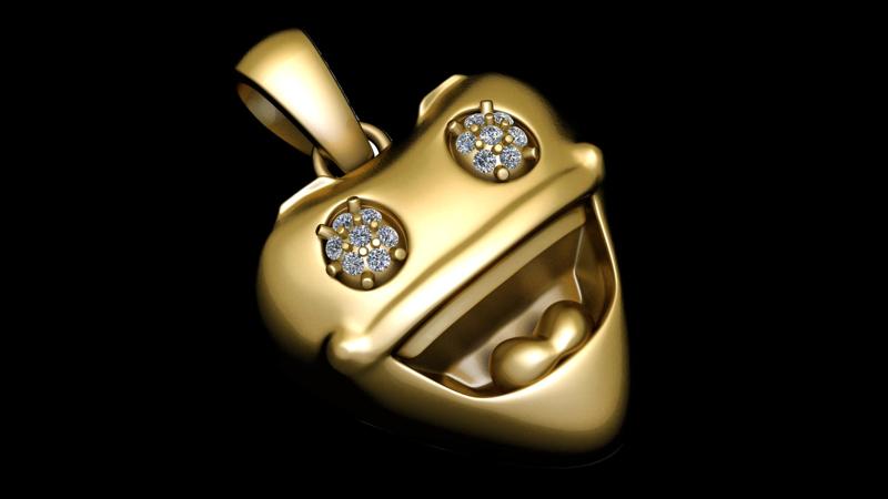 Cute Heart Smile emoji Pendant 3d printable model